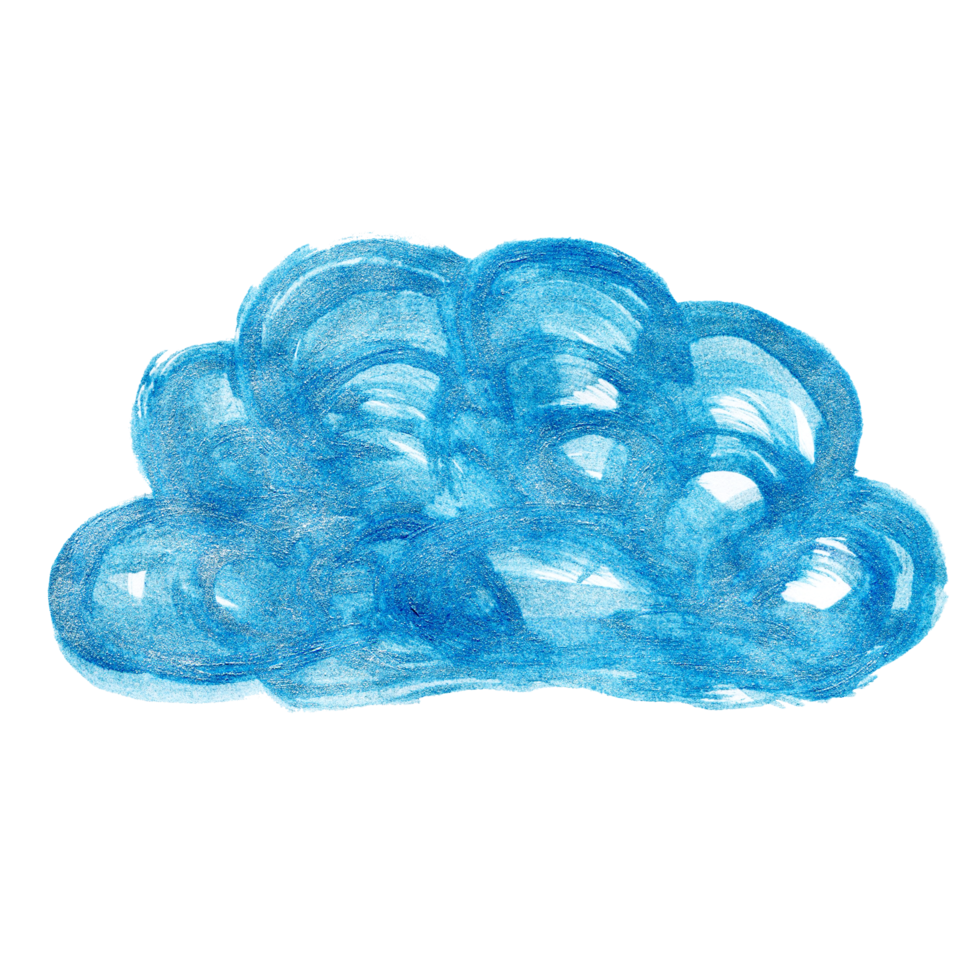 Watercolor Clouds Shape Transparent. Hand Drawn Cloud png