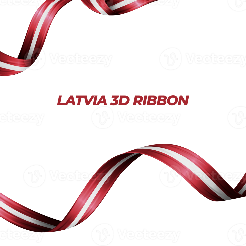ruban avec la couleur du drapeau de la lettonie 3d png