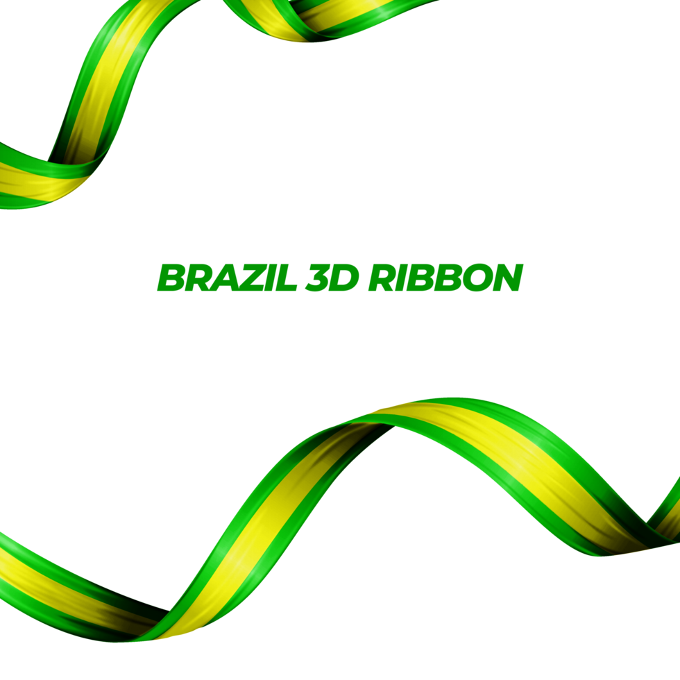 Ribbon with brazil flag color 3d png