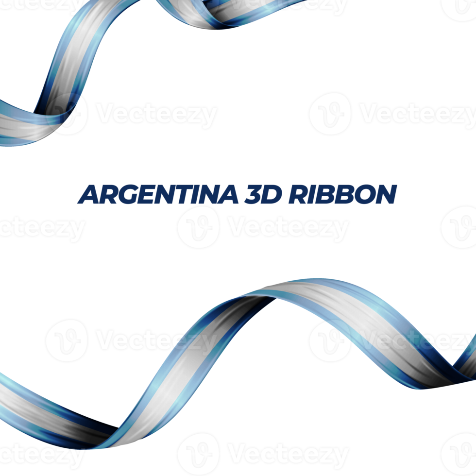 Ribbon with argentina flag color 3d png