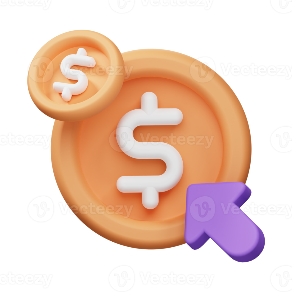 pay per click 3d icon png