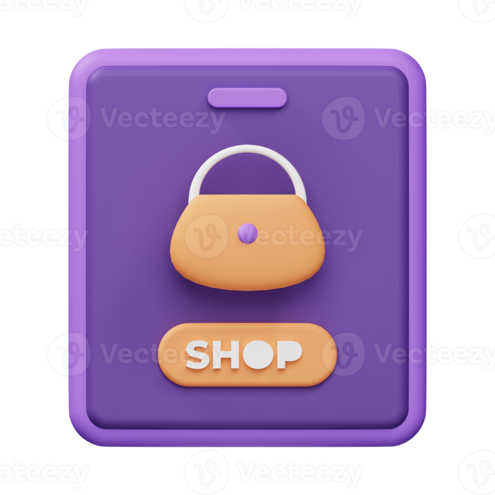 Mobile Shopping 3D Icon design png
