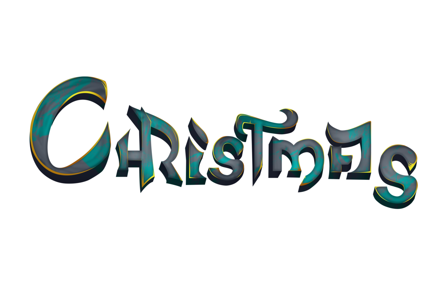 Christmas blue black letter png