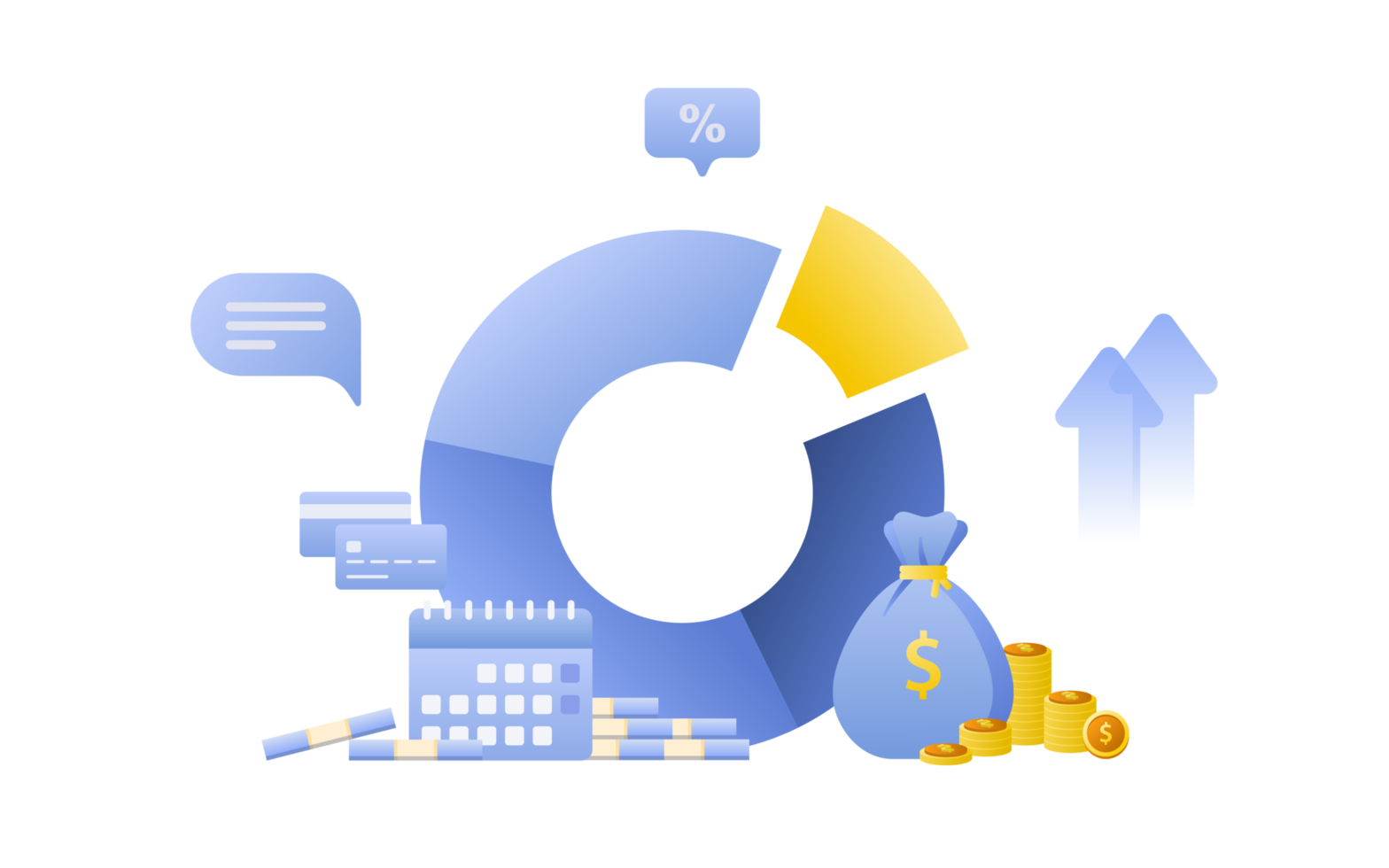 Financial management concept and investment, Flat design of payment and finance with money, cash, banknote, calculator and credit card. png