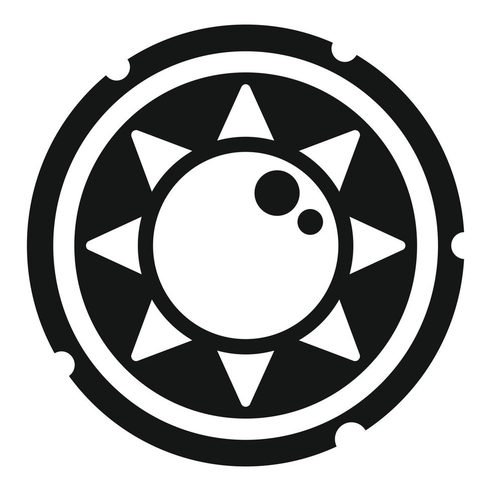 Sun amulet icon simple vector. Chinese fortune vector
