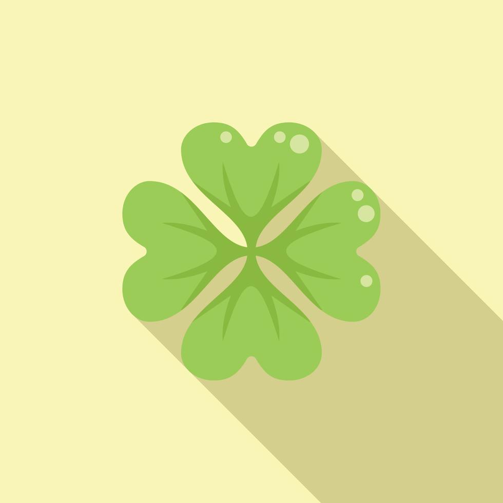 Clover contour icon flat vector. Four leaf vector