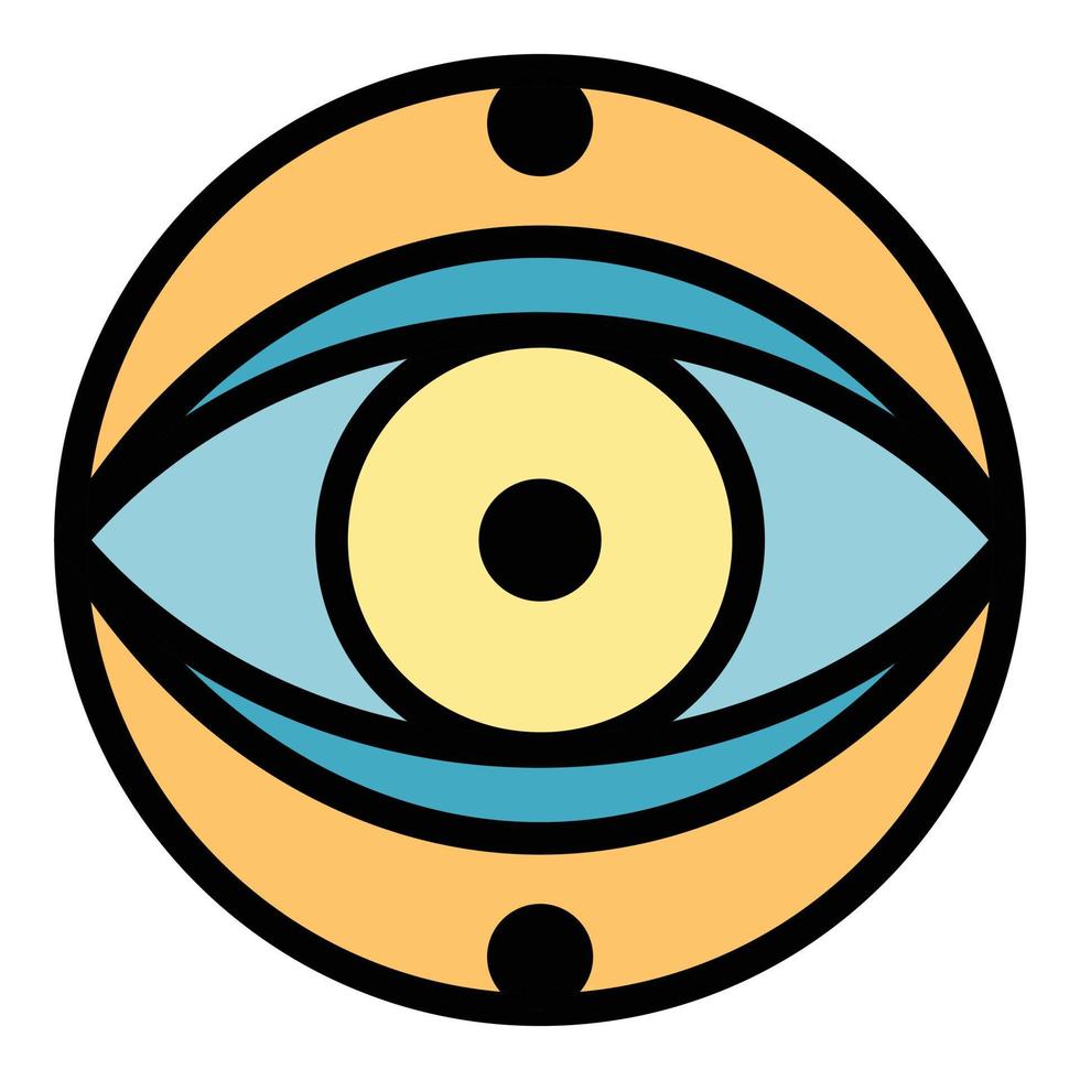 Mystery eye icon color outline vector