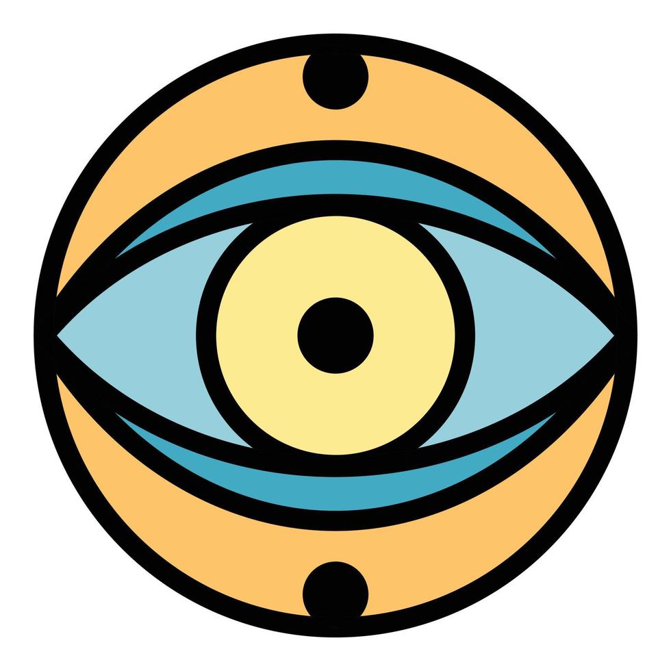 vector de contorno de color de icono de ojo misterioso