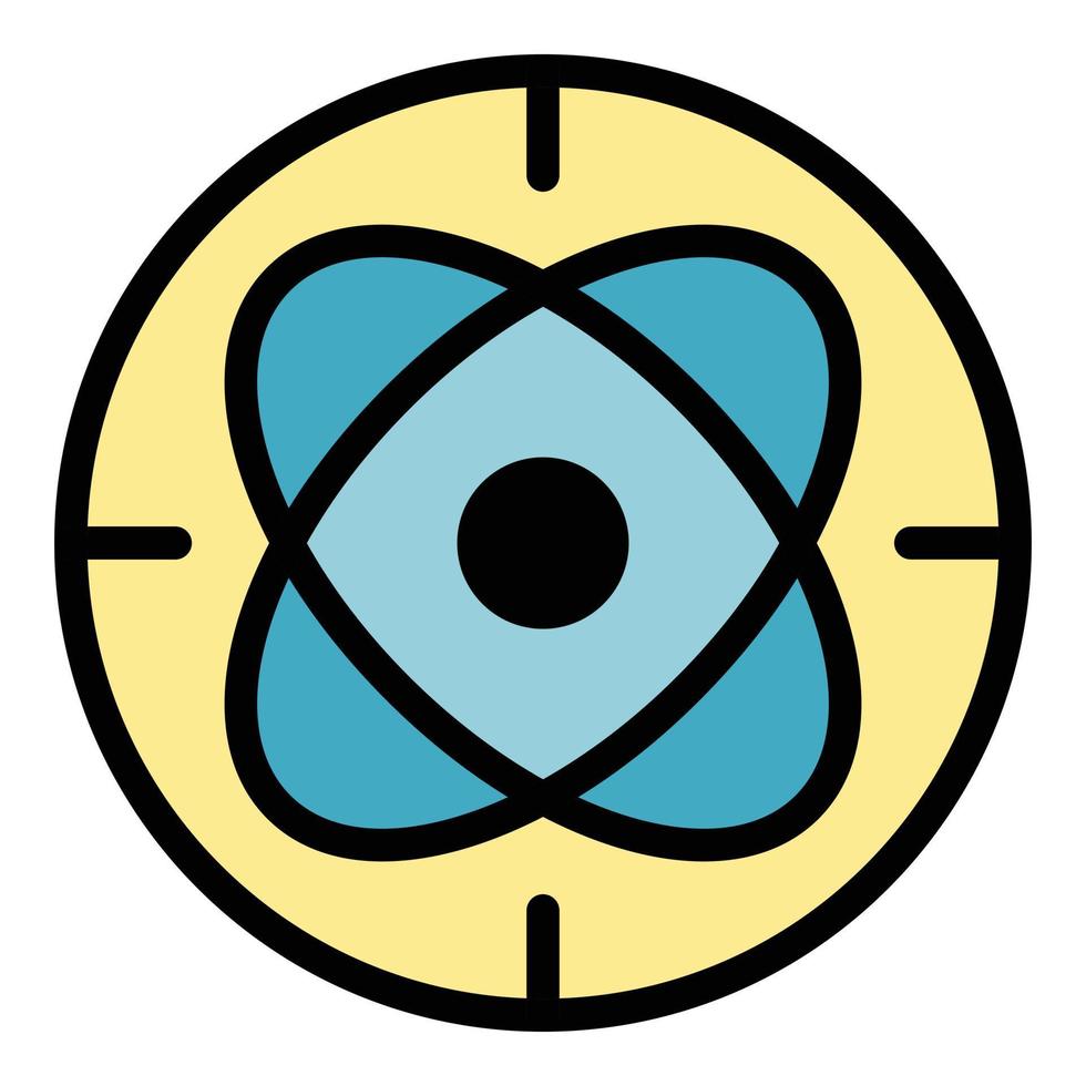 Circle atom alchemy icon color outline vector
