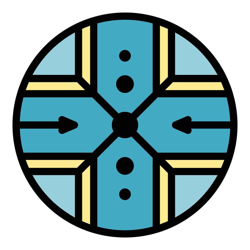 Alchemy cross icon color outline vector
