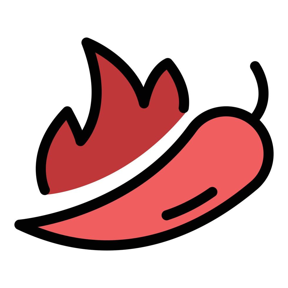 Chili pepper icon color outline vector
