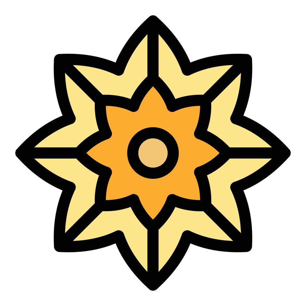 Flower spices icon color outline vector