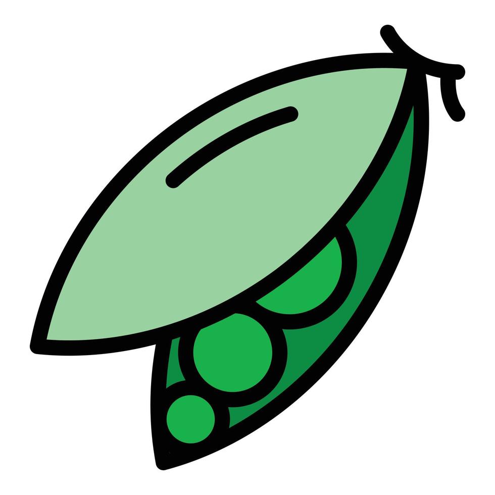 Farm peas icon color outline vector