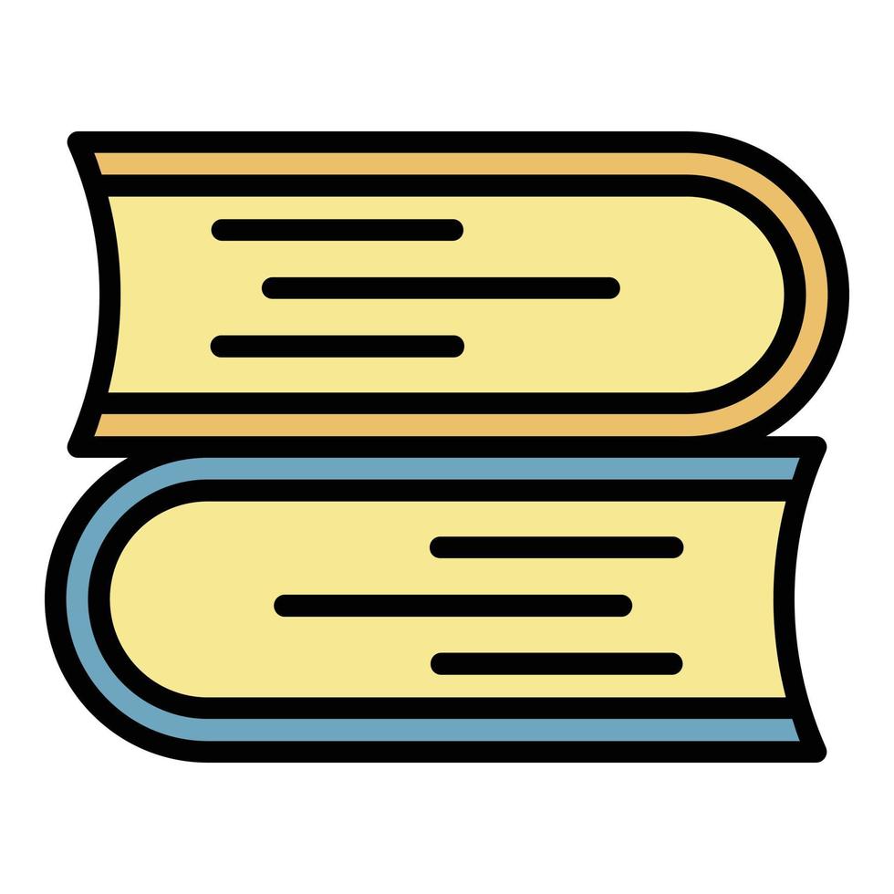 Stack of books icon color outline vector