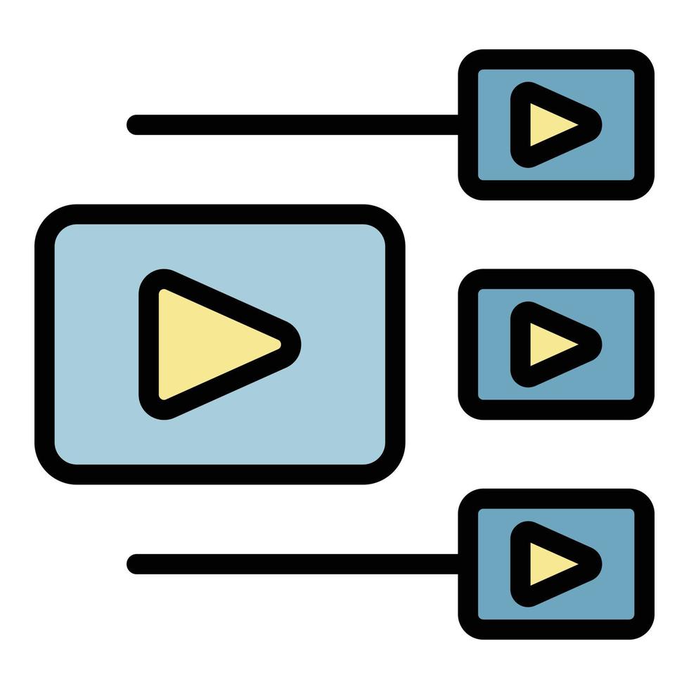 Media site interface icon color outline vector