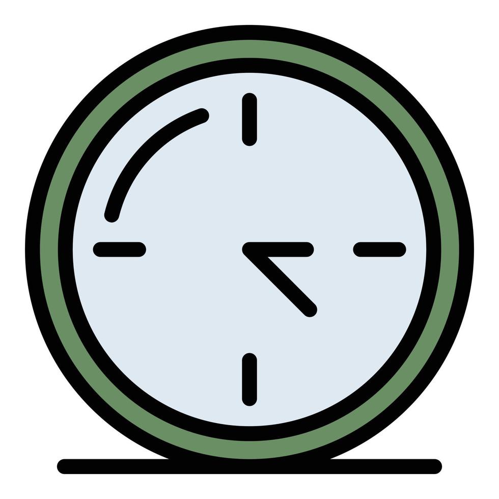 Clock icon color outline vector