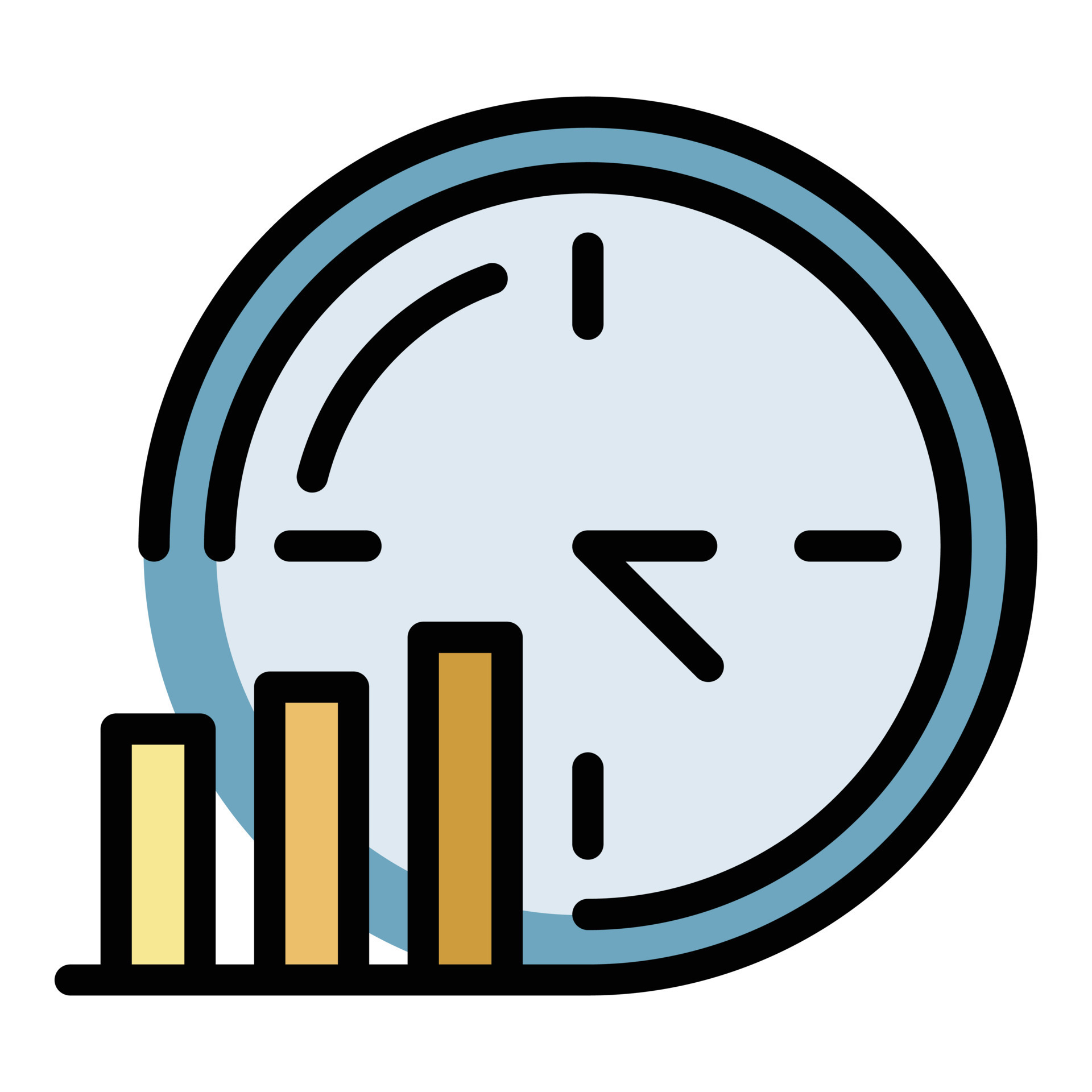 Chart and clock icon color outline vector 15153611 Vector Art at Vecteezy