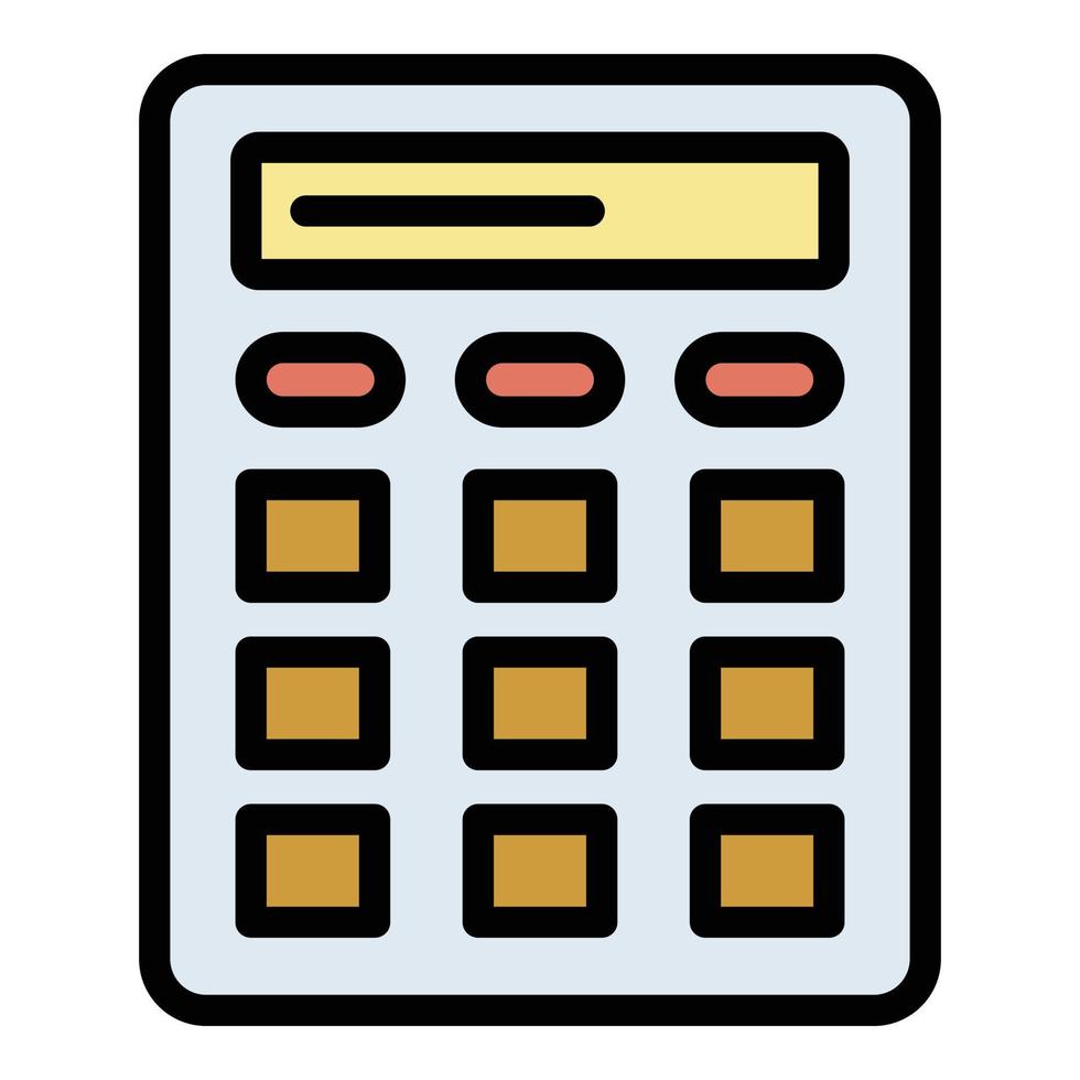 Calculator icon color outline vector