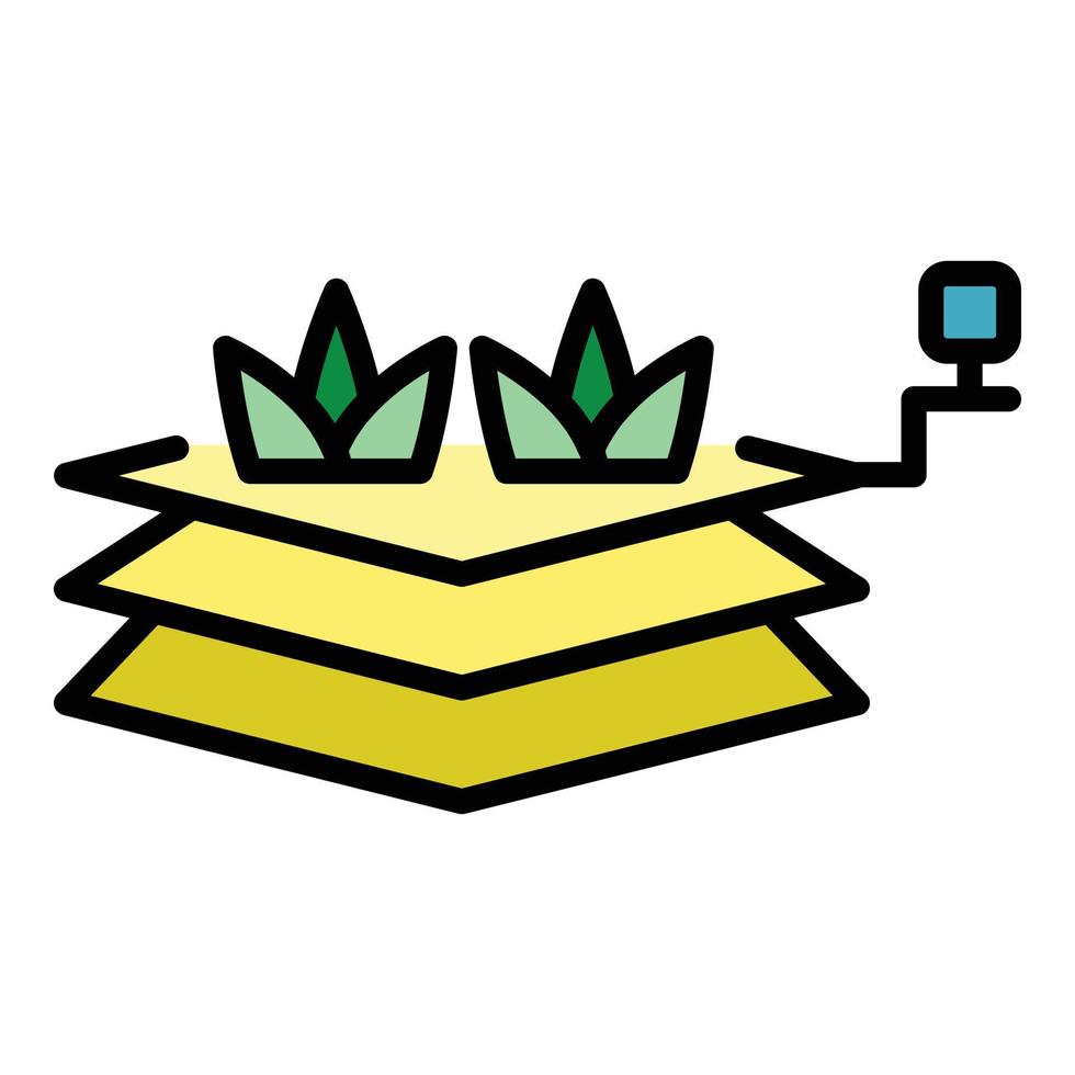 Autonomous farming icon color outline vector