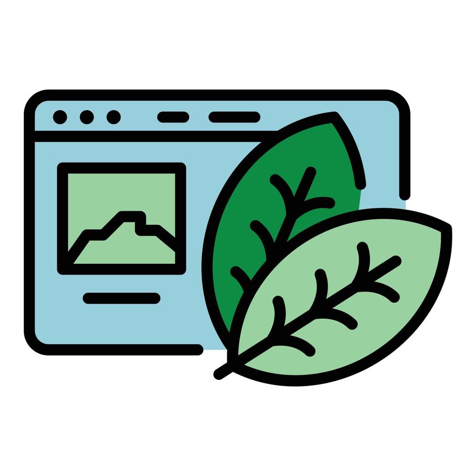 Web page farming robot icon color outline vector