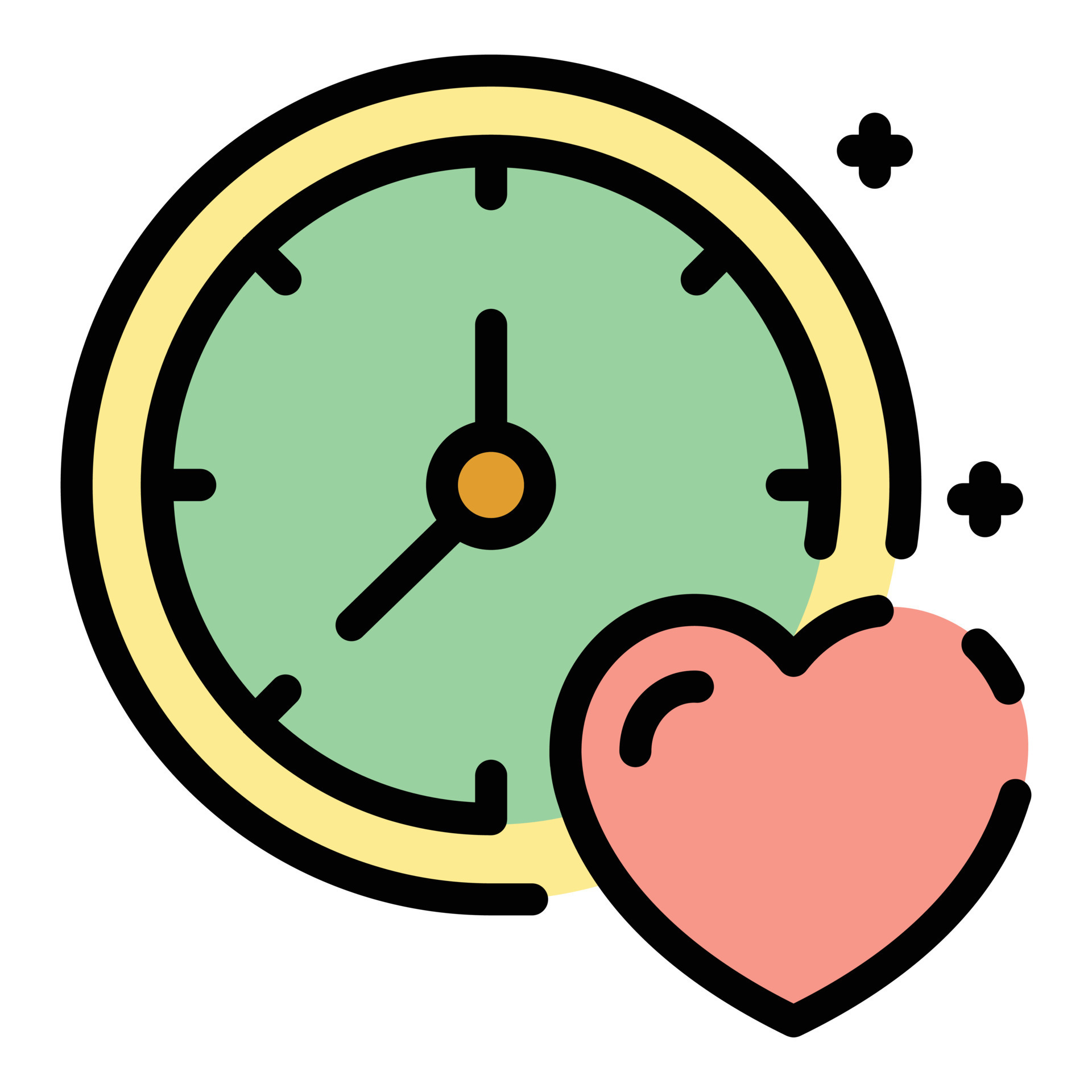 Clock and heart icon color outline vector 15153707 Vector Art at Vecteezy