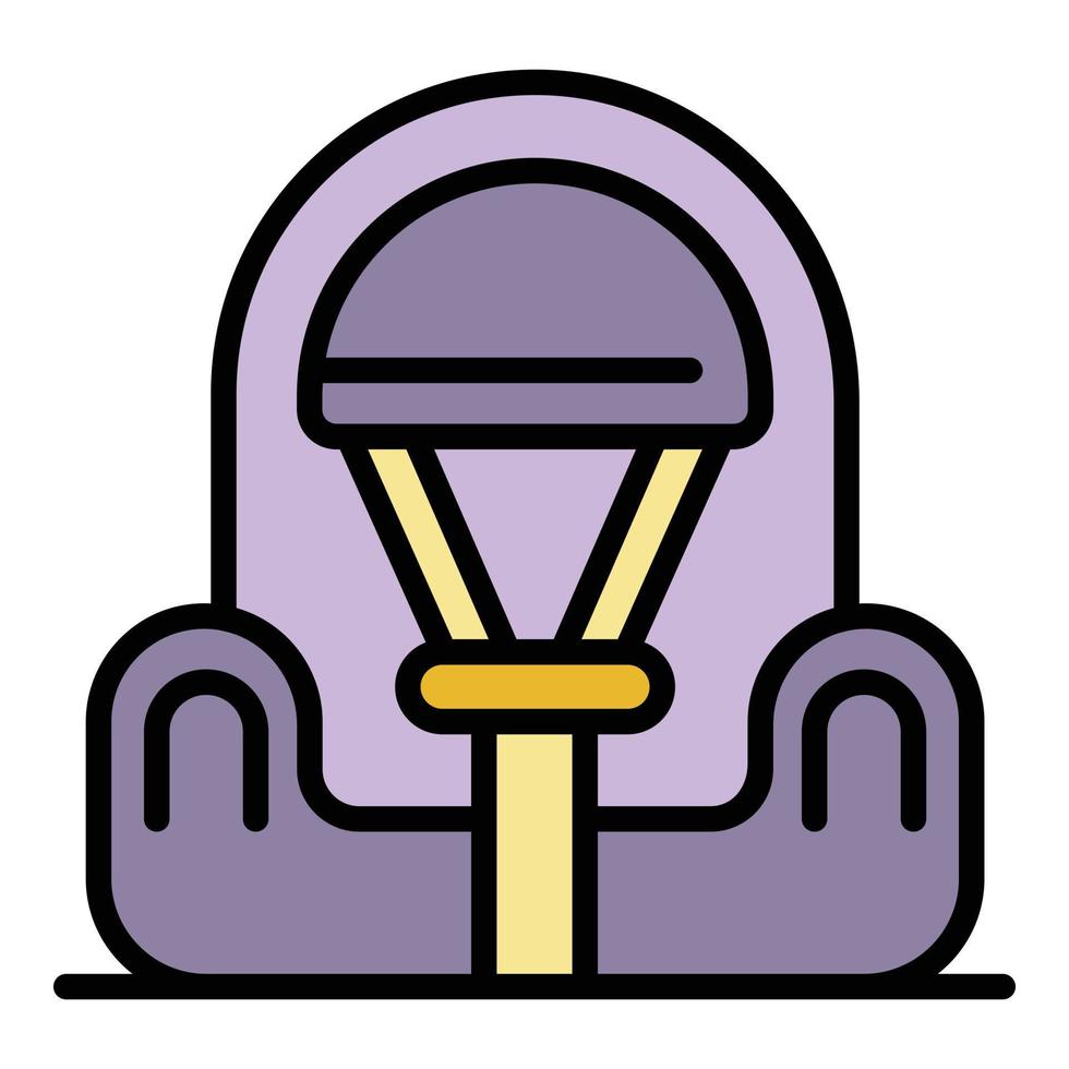 Mini baby car seat icon color outline vector