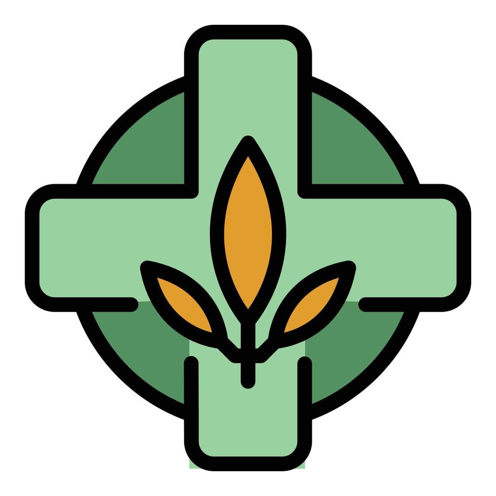 Herbal medicine icon color outline vector