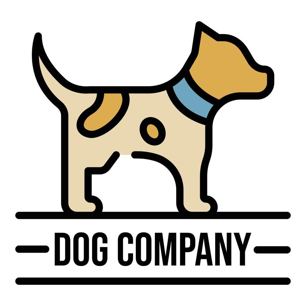 Dog company name logo, outline style 15153765 Vector Art at Vecteezy