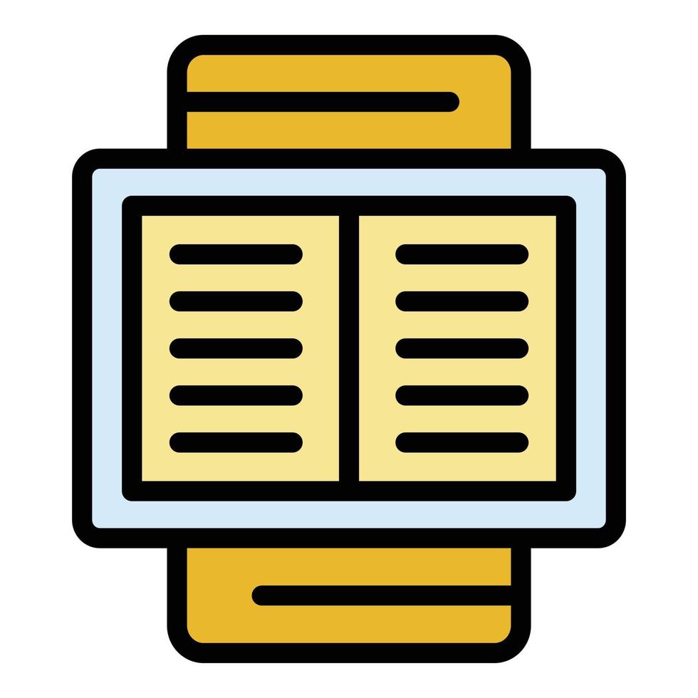 Smartphone and open book icon color outline vector