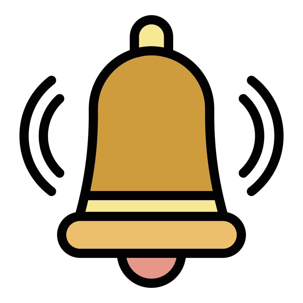 vector de contorno de color de icono de timbre de campana