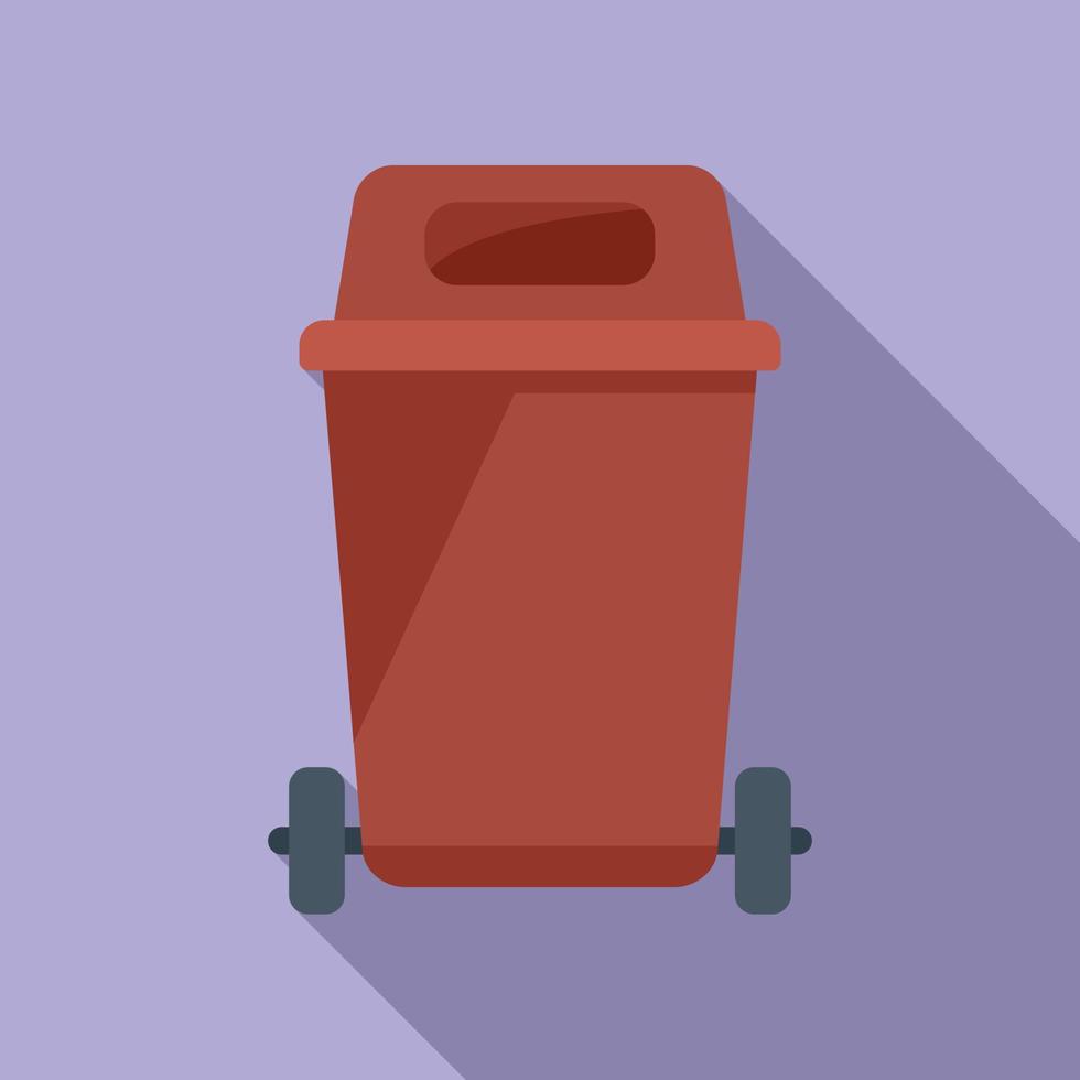 Street trash cart icon flat vector. Garbage reduce vector