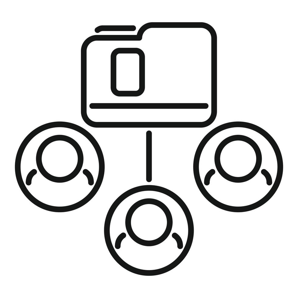 Network database icon outline vector. Platform system vector