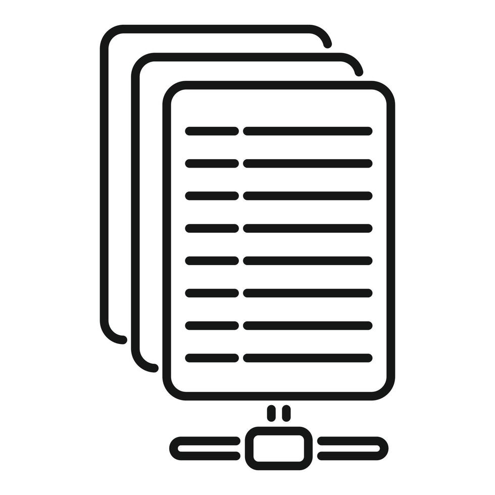 Database sheet icon outline vector. Crm data vector