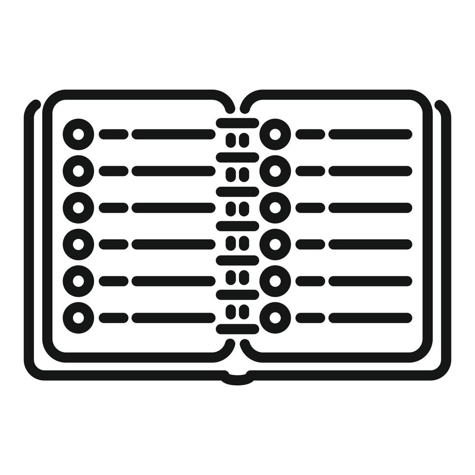 vector de contorno de icono de libro abierto. contabilidad del sistema