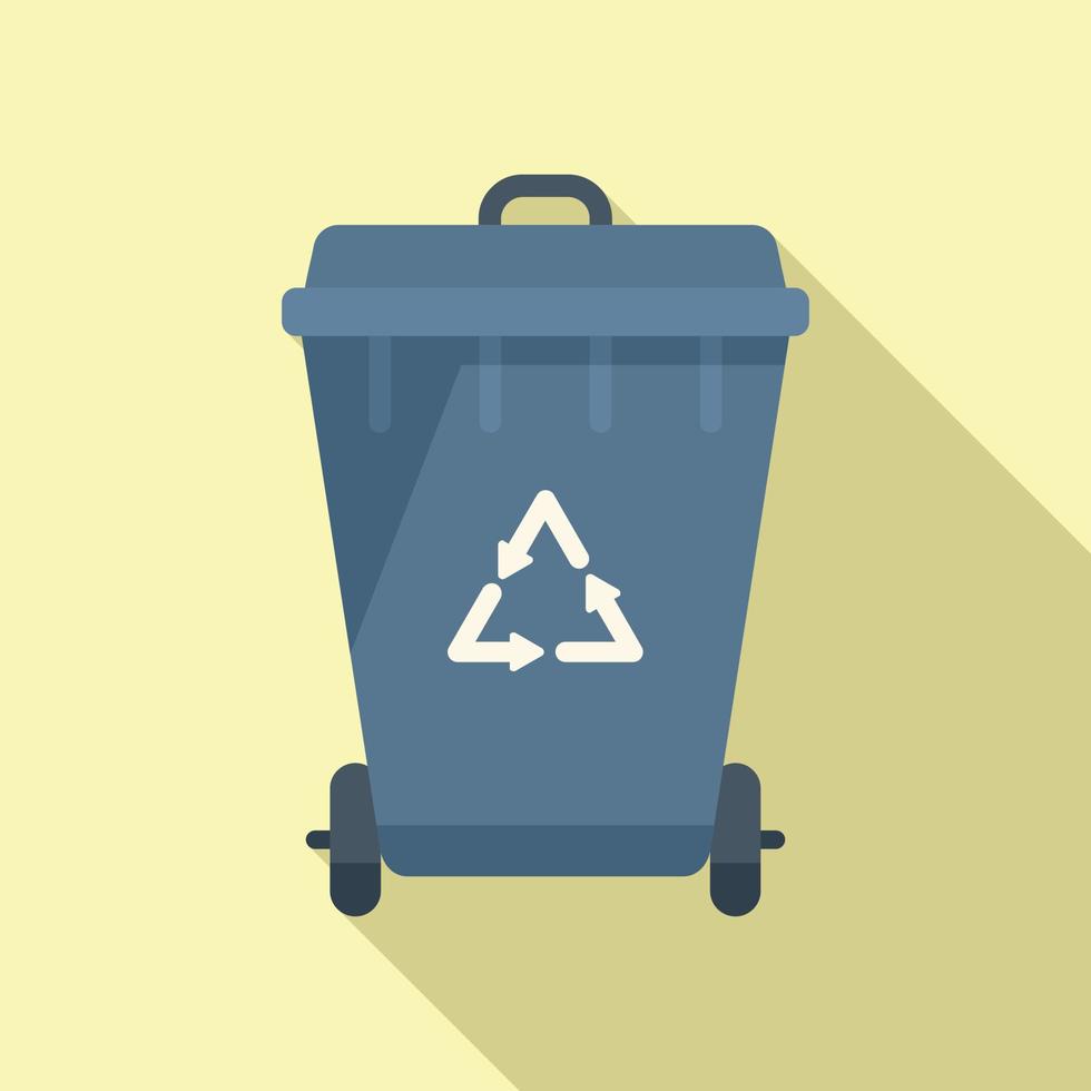 Recycle garbage bag icon flat vector. Trash food vector