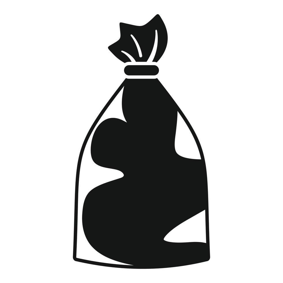 vector simple de icono de bolsa de basura. reciclaje organico