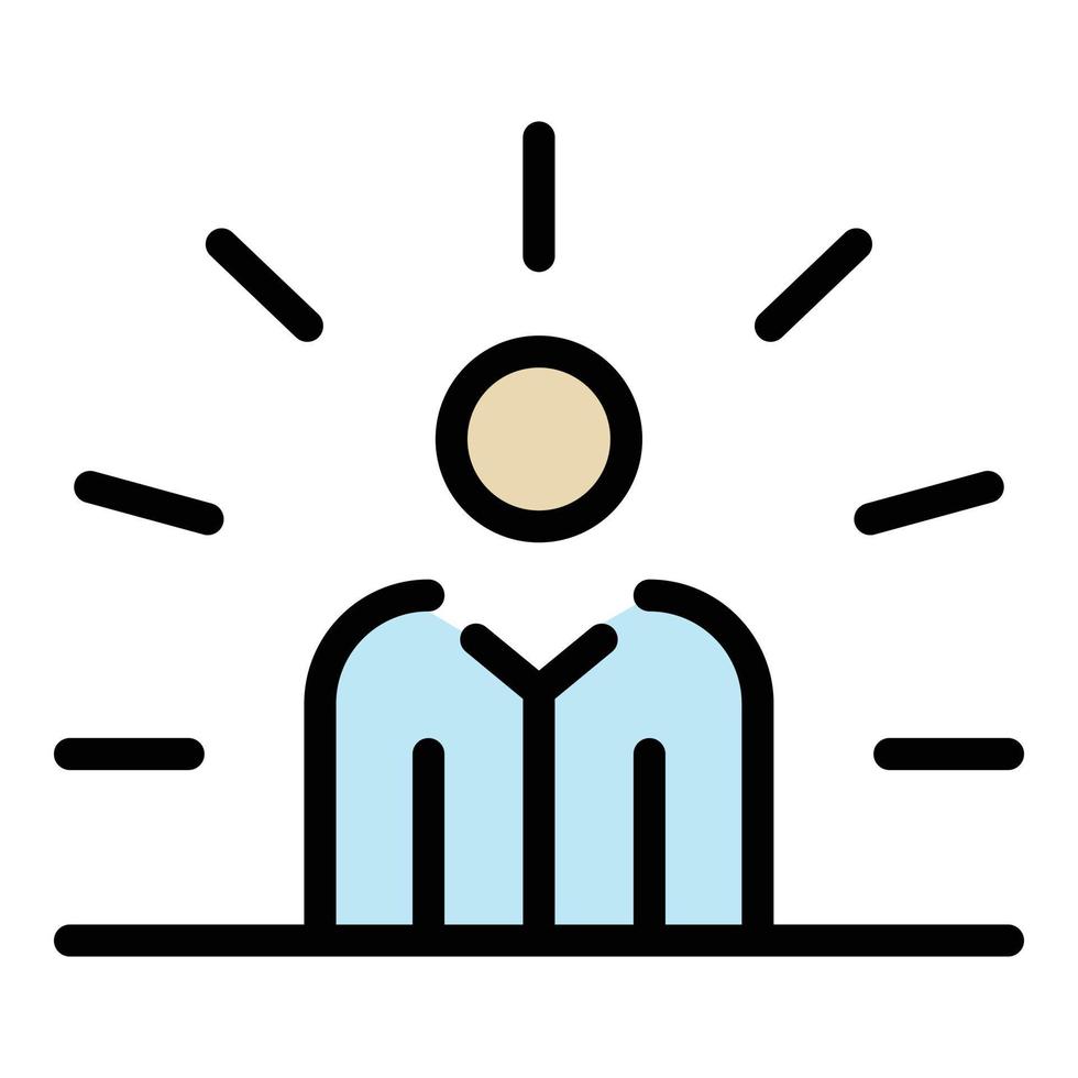 Man immunization icon color outline vector