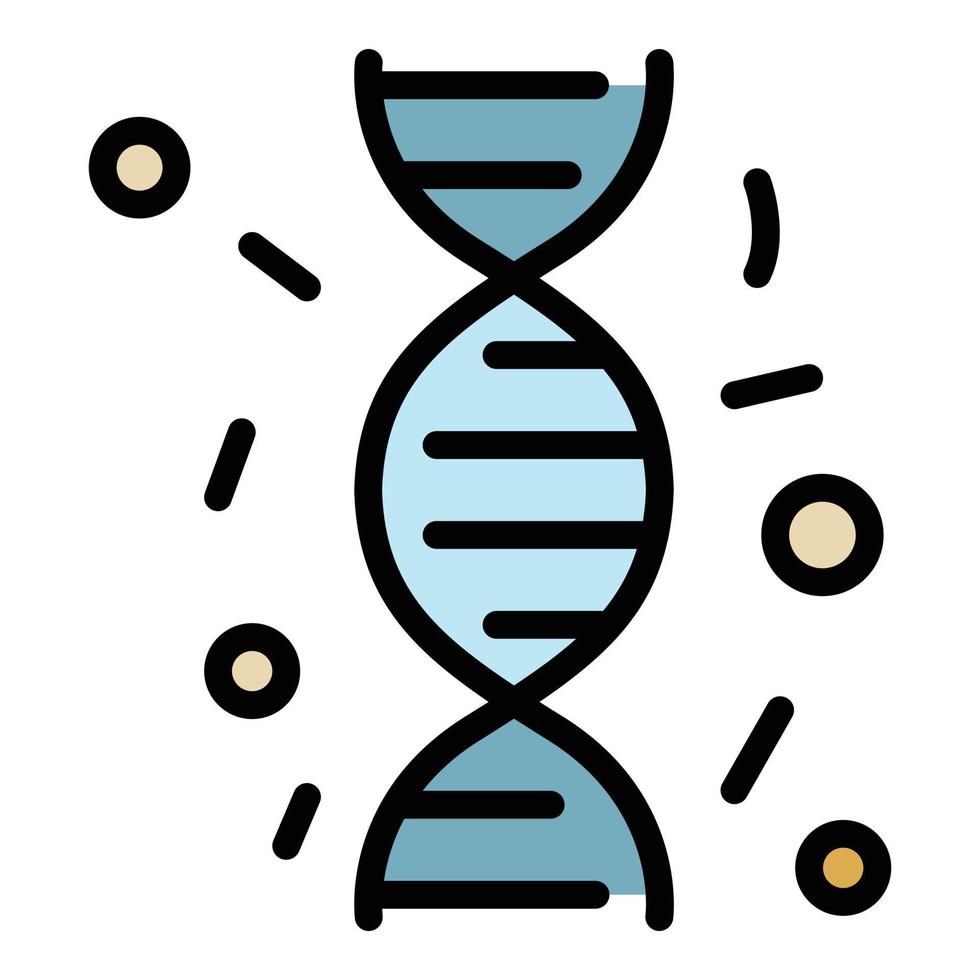 Immune dna icon color outline vector