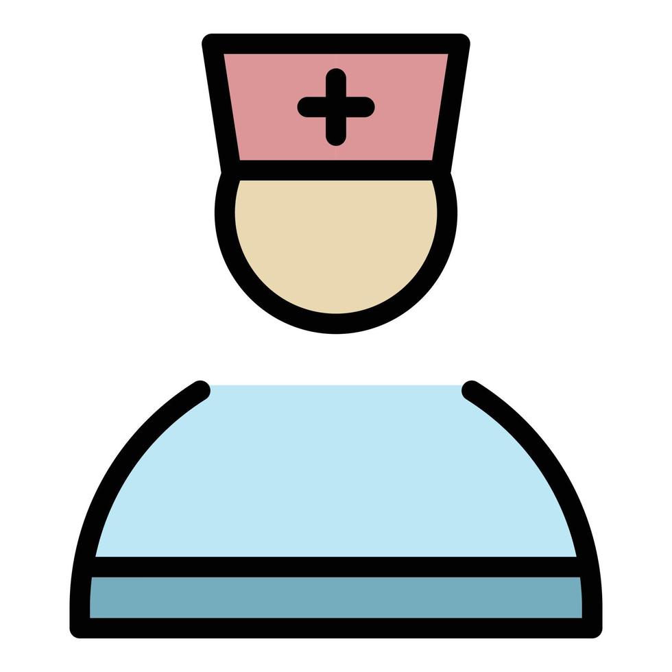vector de contorno de color de icono de médico de hospital