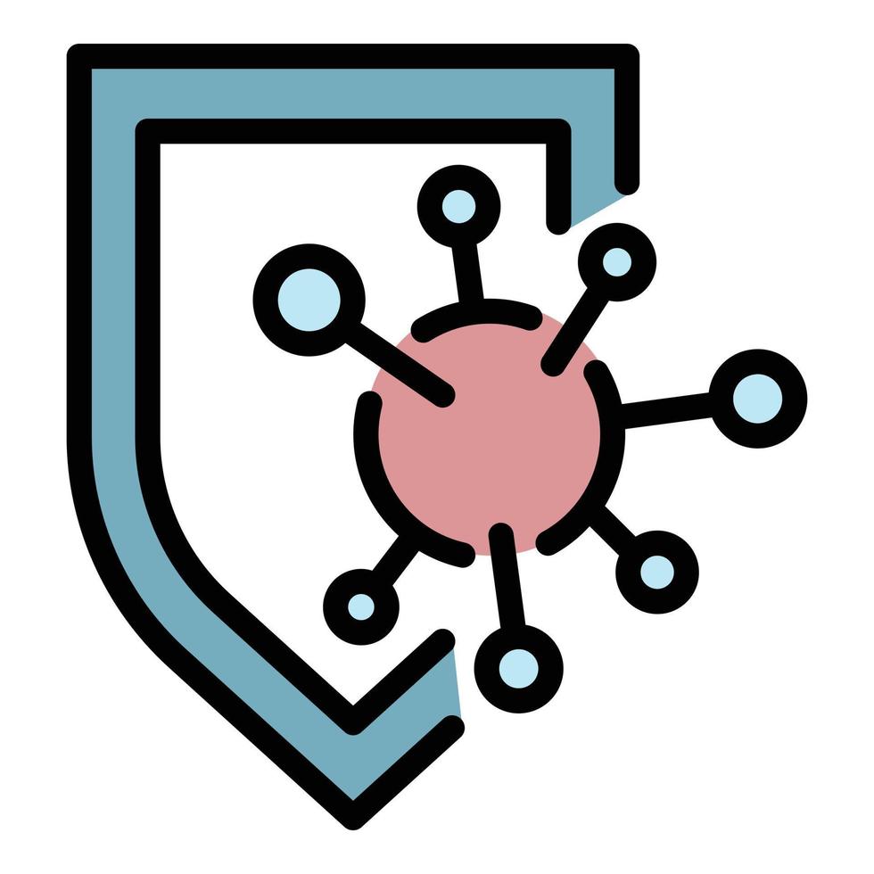 Immune shield protection icon color outline vector