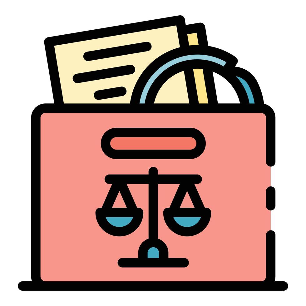 Judicial evidence icon color outline vector
