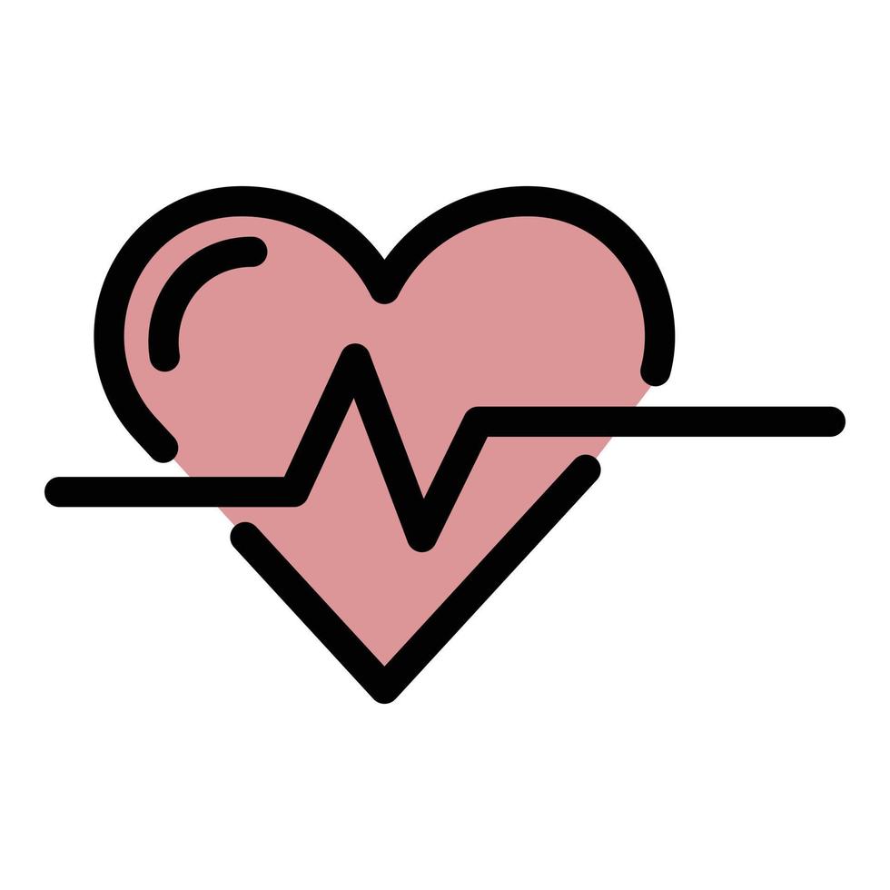 Heartbeat icon color outline vector