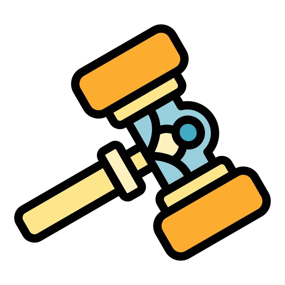 Wooden judicial gavel icon color outline vector