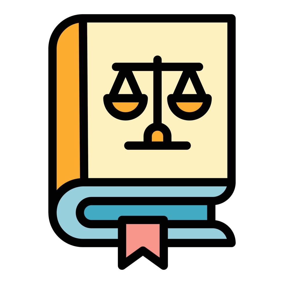 Book of laws icon color outline vector