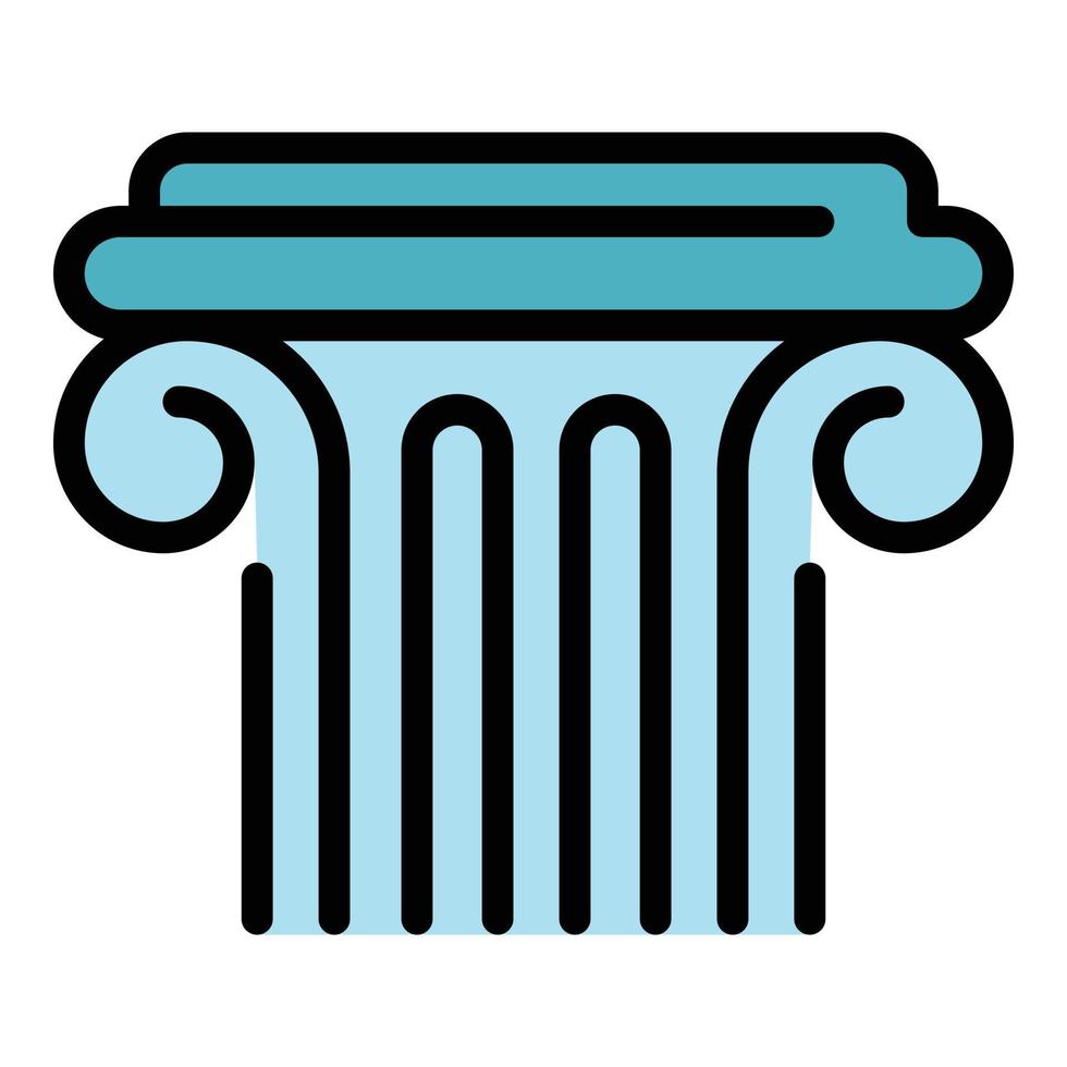 Ancient greek column icon color outline vector