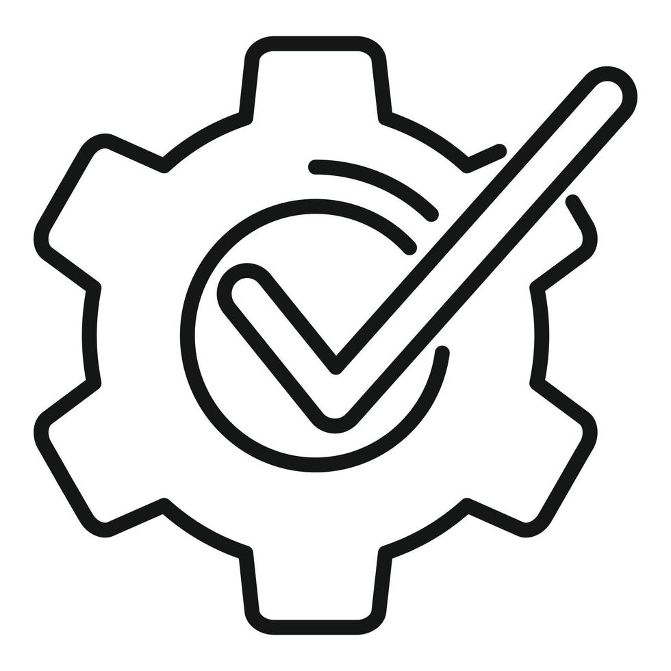 Gear connect icon outline vector. Work trust vector