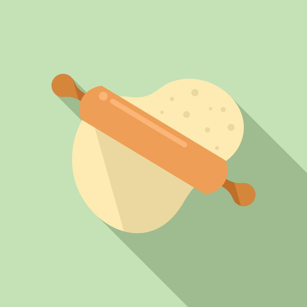 Dough pie icon flat vector. Bread flour vector