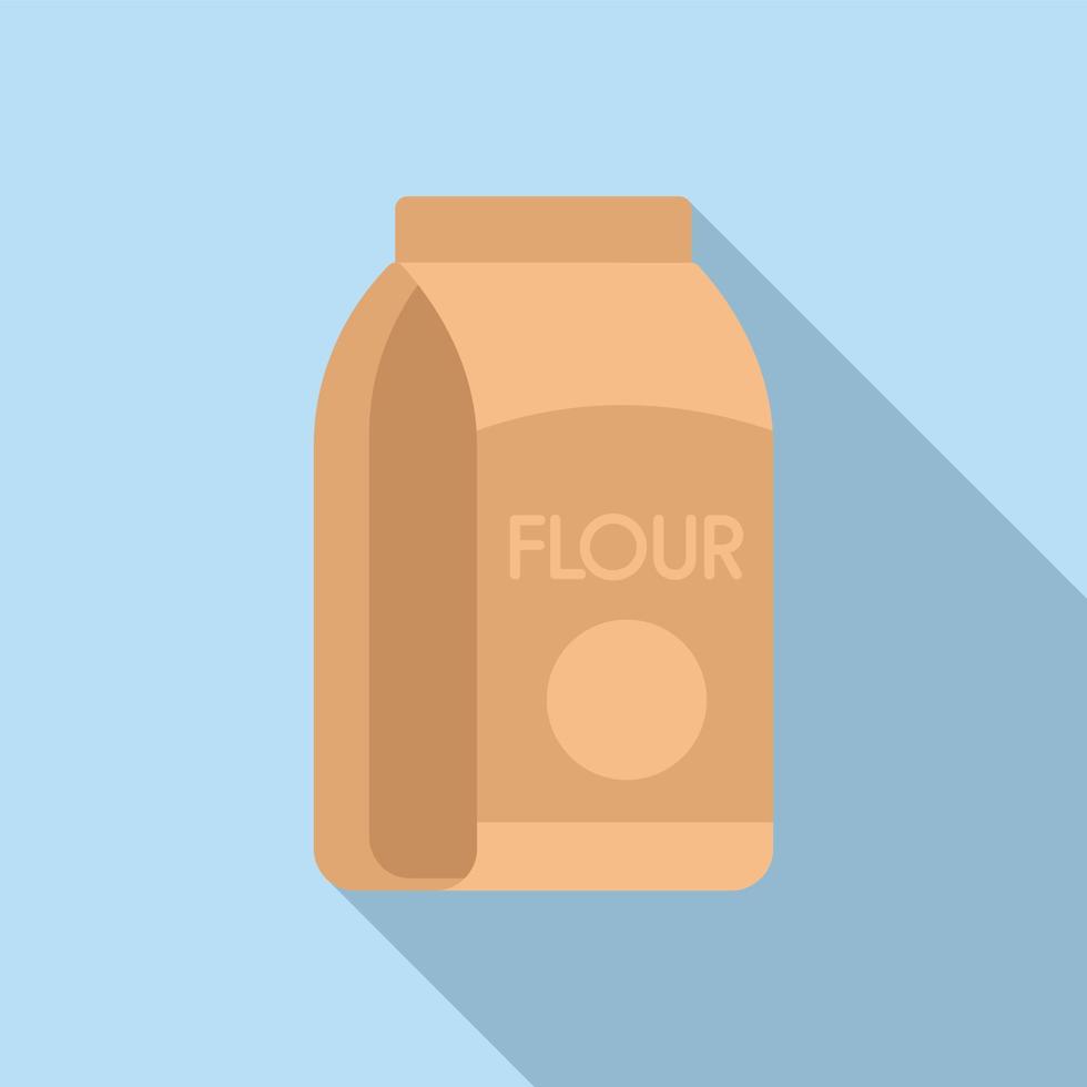 Flour pack icon flat vector. Dough pastry vector
