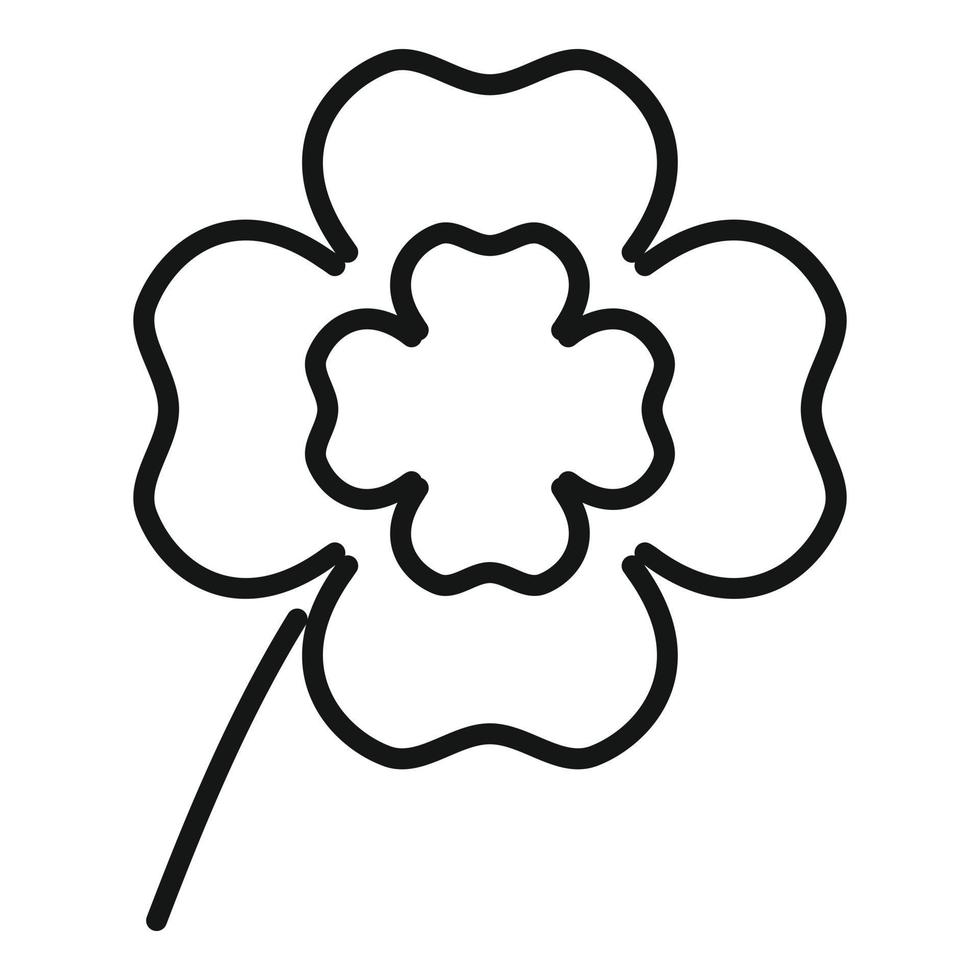 Irish clover icon outline vector. Four leaf vector