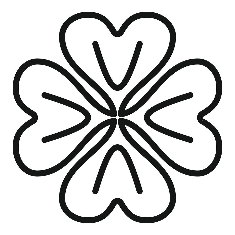 Four leaf clover icon outline vector. Irish luck vector